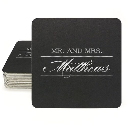Mr. and Mrs. Square Coasters